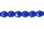 Czech Glass: Faceted Firepolished Rounds 6mm Cobalt Blue, 15 - 16 inches