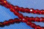Czech Glass: Faceted Firepolished Rounds 6mm Garnet, 15 - 16 inch strands