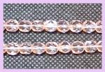 Czech Glass: Faceted Firepolished Rounds 6mm Pink, 15 - 16 inches