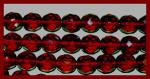 Czech Glass: Faceted Firepolished Rounds 8mm Garnet, 15 - 16 inches