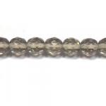 Czech Glass: Faceted Firepolished Rounds 8mm Smoky Grey 15 - 16 inches