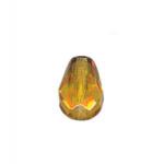 Czech Glass: Firepolished Teardrops 7 x 10mm Amber Color, about 100 beads