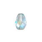 Czech Glass: Firepolished Teardrops 7 x 10mm Crystal AB, about 100 beads
