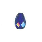 Czech Glass: Firepolished Teardrops 7 x 10mm Cobalt,  about 100 beads