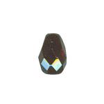 Czech Glass: Firepolished Teardrops 7 x 10mm Jet (Black), about 100 beads
