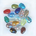 Czech Glass: Firepolished Teardrops 7 x 10mm Mixed Colors,  about 100 beads