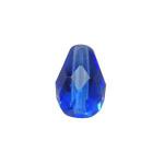 Czech Glass: Firepolished Teardrops 7 x 10mm Sapphire Color, about 100 beads