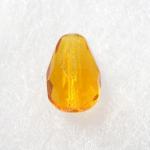 Czech Glass: Firepolished Teardrops 5 x 7mm Amber Yellow, about 100 beads