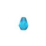 Czech Glass: Firepolished Teardrops 5 x 7mm Aqua, about 100 beads