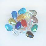 Czech Glass: Firepolished Teardrops 5 x 7mm Mixed Colors,  about 100 beads