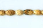 Faceted Rice: 6 x 9mm Picture Jasper Strands 15 - 16 inches