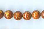 Fossil Stone Rounds:  8mm Brown Strands 15 - 16 inches, 3 for $3.75