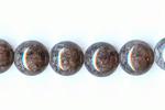 Fossil Stone Rounds:  8mm Grey Strands 15 - 16 inches, 3 for $3.75