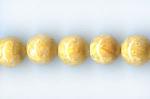 Fossil Stone Rounds:  8mm Yellow Strands 15 - 16 inches, 3 for $3.75