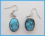 Earrings: Faux Turquoise Oval Cabochons, 14 x 16mm, 3 pairs for $9