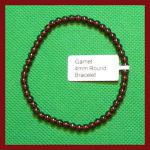 Bracelets: Stretchy Garnet 4mm 3 for $15