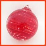 Witch Ball4: GB11-A Red Swirlish Hanging Glass Ball of 4 inches, 2 for $18