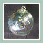 Gazing Ball4: #22 Clear with wispy slight light green 4 inches, 2 for $18