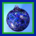 Gazing Ball6: #1206, Blue, purple and green, 6 inches across