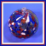 Gazing Ball4: GB61 Spotted Red White and Blue about 4 inches, 2 for $18