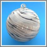 Gazing Ball4: GB67 The Off White and Grey Swirled Hanging Glass Ball of 4 inches, 2 for $18