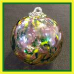 Gazing Ball4: GB68 Purple & Yellow & Green Hanging Glass Ball of 4 inches, 2 for $18