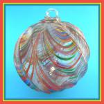 Gazing Ball4: GB88 BLOTCHY Ribbed / Ridged Multicolored Glass Ball of 4 inches, 2 for $18