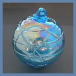Gazing Ball4: GB90 Blue with Raised (Nazca) Lines Hanging Glass Ball of 4 inches, 2 for $18