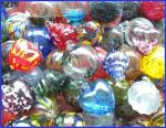 Witch and Gazing Balls and Hanging Glass Assorted Shapes 3 inches and 4 inches, case of 47 plus one broken one