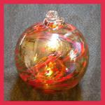 Gazing Ball4: GBrosw Reddish Brown Hanging Glass Ball Swirl of 4 inches, 2 for $18