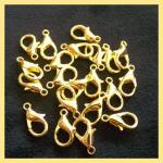 Base Metal Findings: Clasps: Triggers 6 x 12mm Gold Plated, 100 clasps