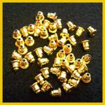 Base Metal Findings: Gold Colored Bullet Clutches, 4 x 5 mm,100 Pieces