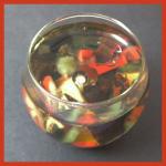 Gel Candle 2 1/2 inches by 2 1/2 on a Bed of Gemstone, 12 for $18