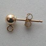 Goldfilled Earwires: Ball & Post w/ loop / nut 4mm, 10 pieces