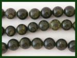 Rounds: Green Leaf (Serpentine) 10mm Rounds Strands 15 - 16 inches