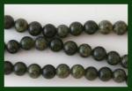Rounds: Green Leaf (Serpentine) 6mm Rounds Strands 15 - 16 inches