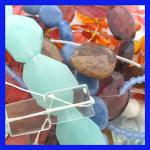 Mixed Glass, 10 Strands  14 - 16 inches, shapes, unclasped