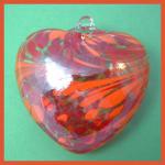 Heart:  #1, Orange, 4 Inches across, 2 thick at its widest, looped, hollow, 3 for $21