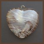 Heart:  #6 Caramel, Glass, 4 Inches across, about 2 inches thick at its thickest, looped, hollow, 3 for $21