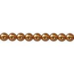 Glass Pearls: 8mm Round Golden 15 inch strands, 5 for $5