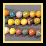 Rounds: Gold Ocean Jasper 10mm by the Strand  15 - 16 inches