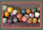 Rounds: Gold Ocean Jasper 8mm by the Strand  15 - 16 inches