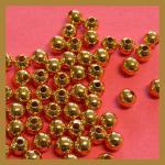 Base Metal Beads: Goldplated Round 6.4mm, 100 beads