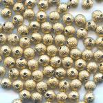Base Metal Beads: Stardust Gold Plated Rounds 6mm, 100 beads