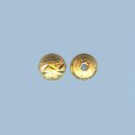 Base Metal Beads: Stardust Gold Plated Rounds Fancy 8mm, 100 beads