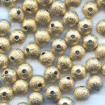 Base Metal Beads: Stardust Gold Plated Rounds 8mm, 100 beads