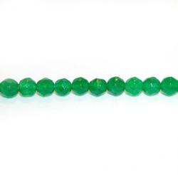 Rounds: Faceted 4mm Dyed Green Quartz Strands 15 - 16 inches