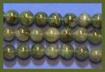 Rounds: Rutilated Quartz (Green)  8mm  Strands 15 - 16 inch strands