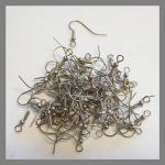 Base Metal: French Hook Earwires Hypoallergenic ball & coil #3, 100 pieces