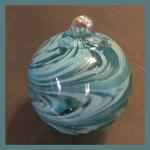Gazing Ball3: Small HB34 Hanging Glass Ball Swirly Aqua 3 inches, 3 for $21